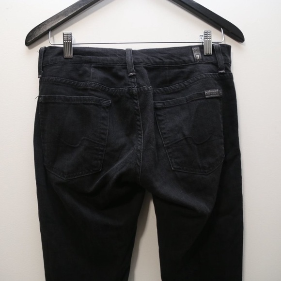 7 FOR ALL MANKIND Black Wash Denim Skinny Fit Low Rise Jeans Size 29 - Picture 7 of 7